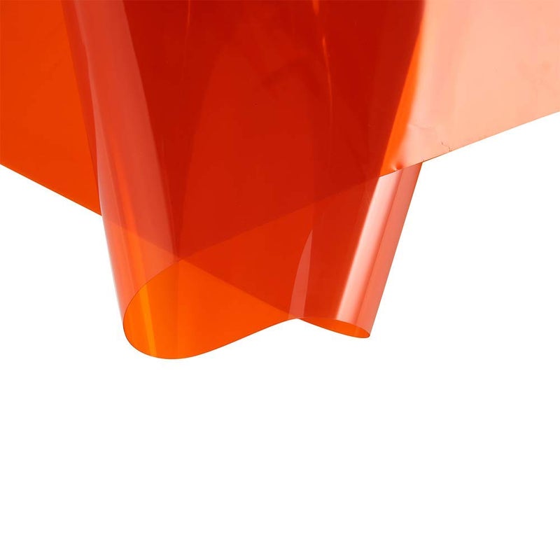 SUMAGITIN Transparent Decorative Window Film Anti UV Colorful Adhesive Vinyl Heat Insulation Solar Window Tinting Sheets Glass Film for Christmas Home Decoration, 17.7Inch x 78.7Inch, Orange - Image 2